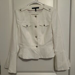 White House Black Market Cream Blazer with Button Accents